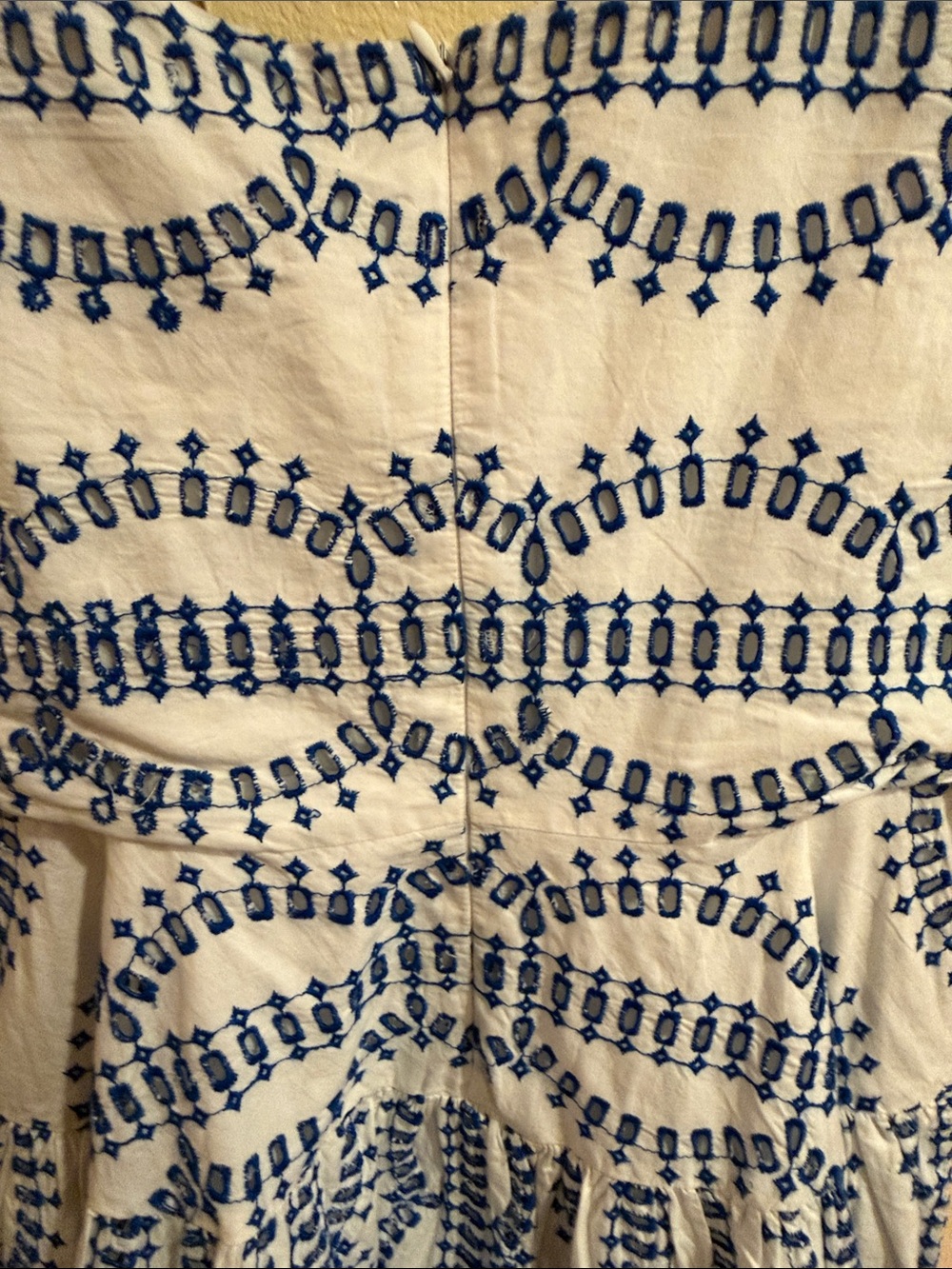 Avec Les Filles cotton eyelet lined mini dress in Mykonos blue - Picture 13 of 16